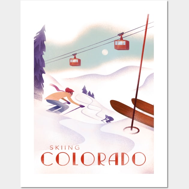 Colorado Skiing Wall Art by WickIllustration